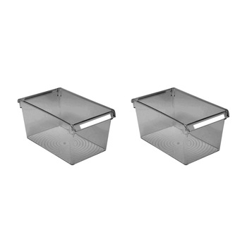 Organizatoare Frigider, Sertare pentru depozitare, 2 Bucati, Negru Transparent, 31x18x15 cm Organizatoare Frigider, Sertare pentru depozitare, 2 Bucati, Negru Transparent, 31x18x15 cm