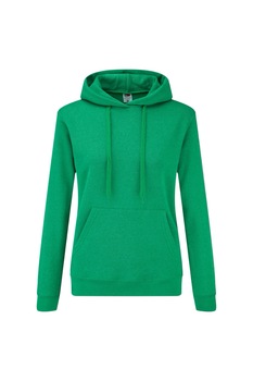Hanorac cu gluga Fruit of the Loom, Bumbac/Poliester dama fara cusatura, Verde Hanorac cu gluga Fruit of the Loom, Bumbac/Poliester dama fara cusatura, Verde