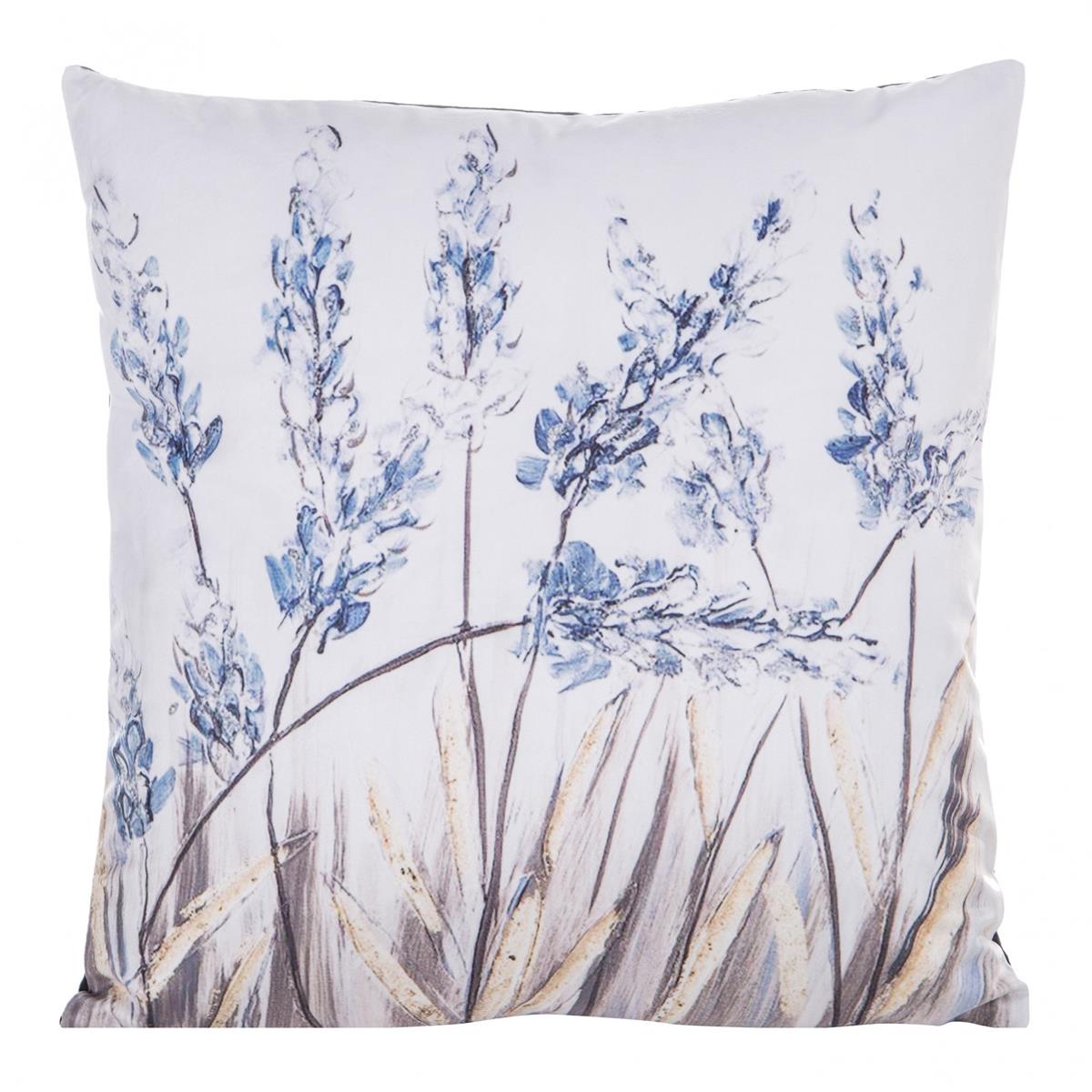 Fata de perna decorativa Eurofirany VELVET 45x45 Albastru kwiaty