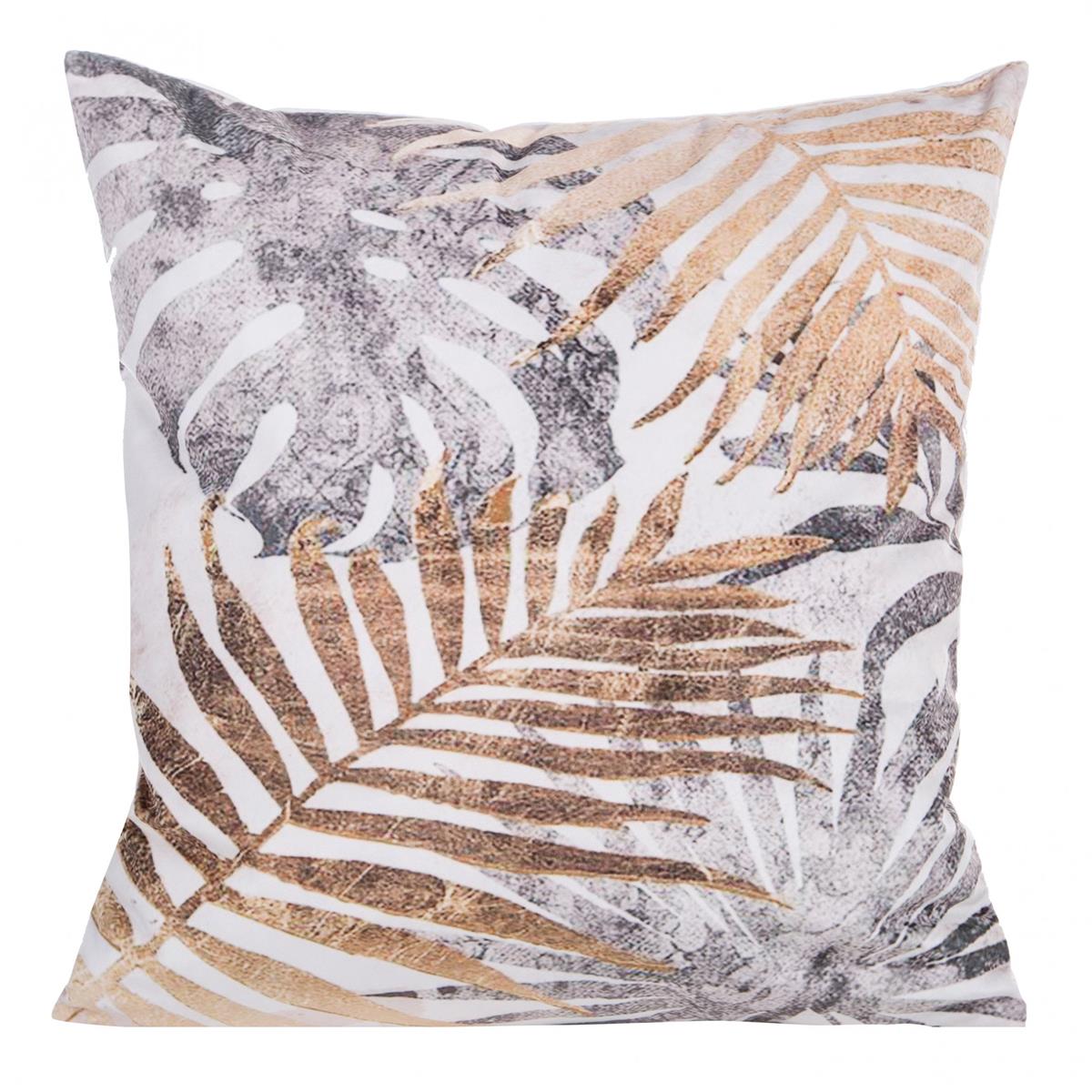 Fata de perna decorativa Eurofirany VELVET 45x45 egzotyczne liście Multicolor