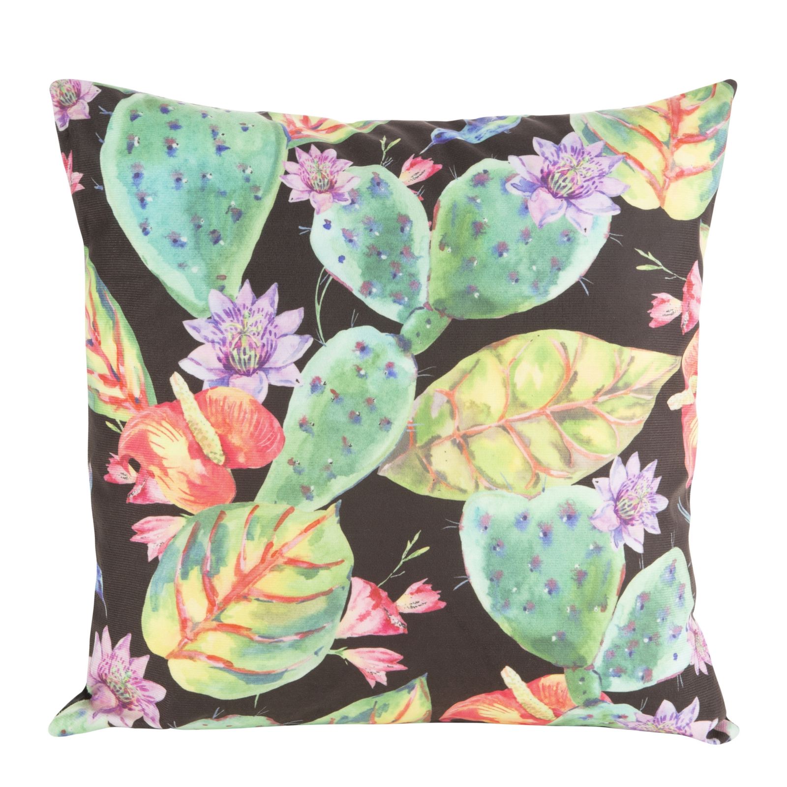 Fata de perna decorativa Eurofirany MINK 45x45 cactusi infloriti Multicolor
