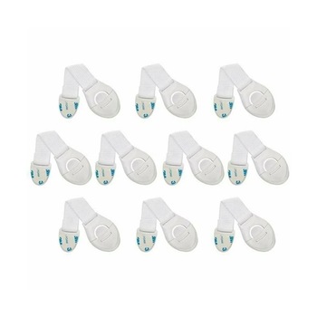 Set 10 sisteme de siguranta flexibile pentru usi si sertare PROCART, culoare alb Set 10 sisteme de siguranta flexibile pentru usi si sertare PROCART, culoare alb