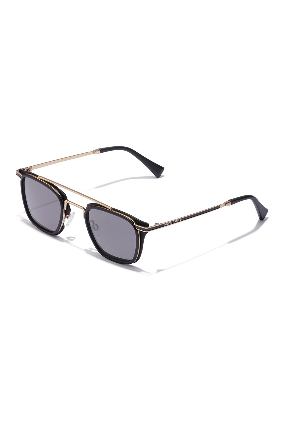 Hawkers, Ochelari de soare aviator patrati unisex Rushhour, Negru/Auriu, 48-25-140 Standard