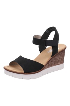 Sandale cu platforma Rieker 65589 14, Material sintetic, Negru, 40 Sandale cu platforma Rieker 65589 14, Material sintetic, Negru, 40