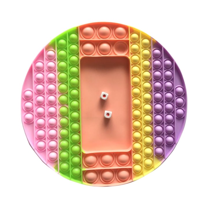 Selling Depot ®️ Stresszoldó játék, Pop it, szilikon, kör, 26 cm, többszínű 104 buborékkal