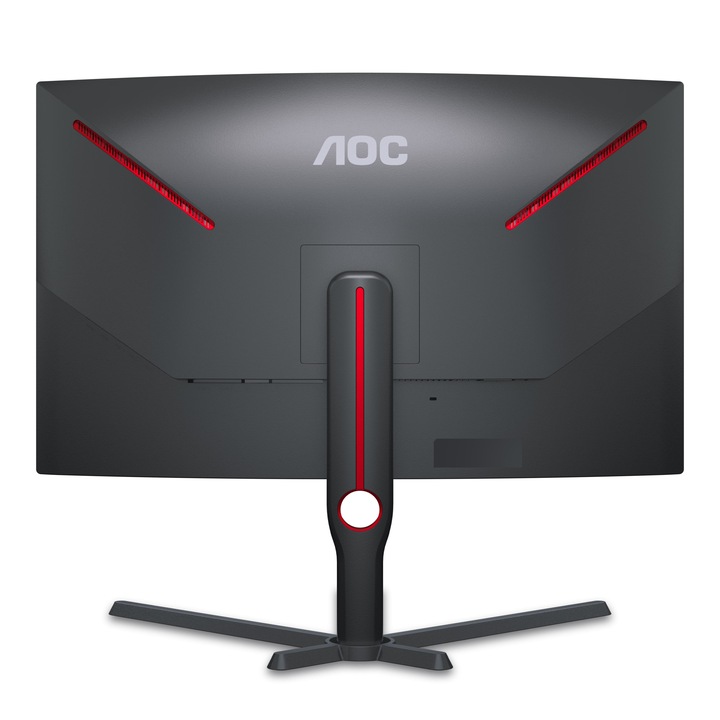 Монитор Gaming AOC 31.5", VA, Извит, WQHD, DisplayPort, 165Hz, Vesa, Черен/Червен