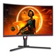 Монитор Gaming AOC 31.5", VA, Извит, WQHD, DisplayPort, 165Hz, Vesa, Черен/Червен