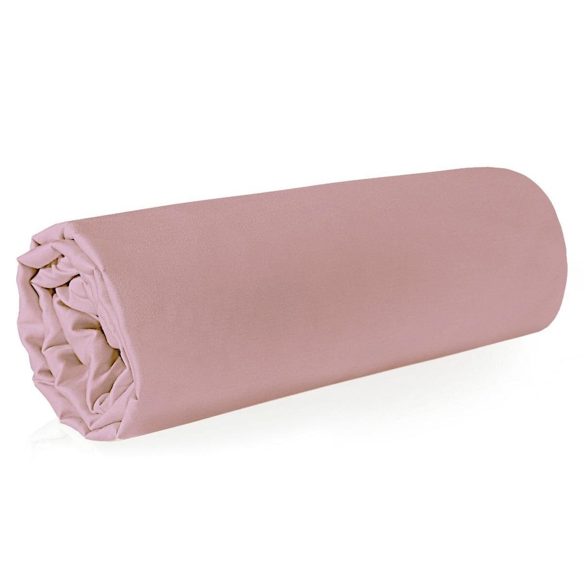 Cearsaf din satin fara elastic, Eurofirany, NOVA, 210x220, Roz Pudra