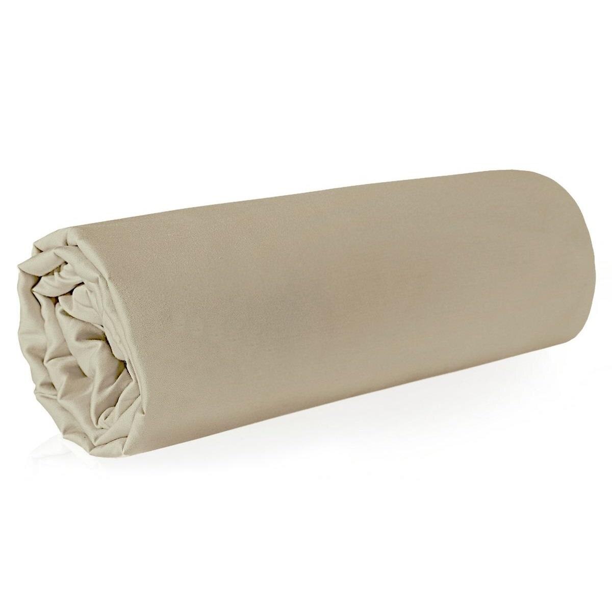 Cearsaf din satin fara elastic, Eurofirany, NOVA, 160x210, Bej