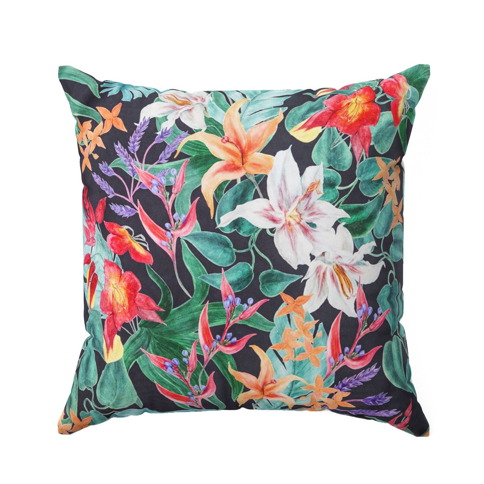 Fata de perna decorativa Eurofirany ELI 45x45 flori / frunze Multicolor