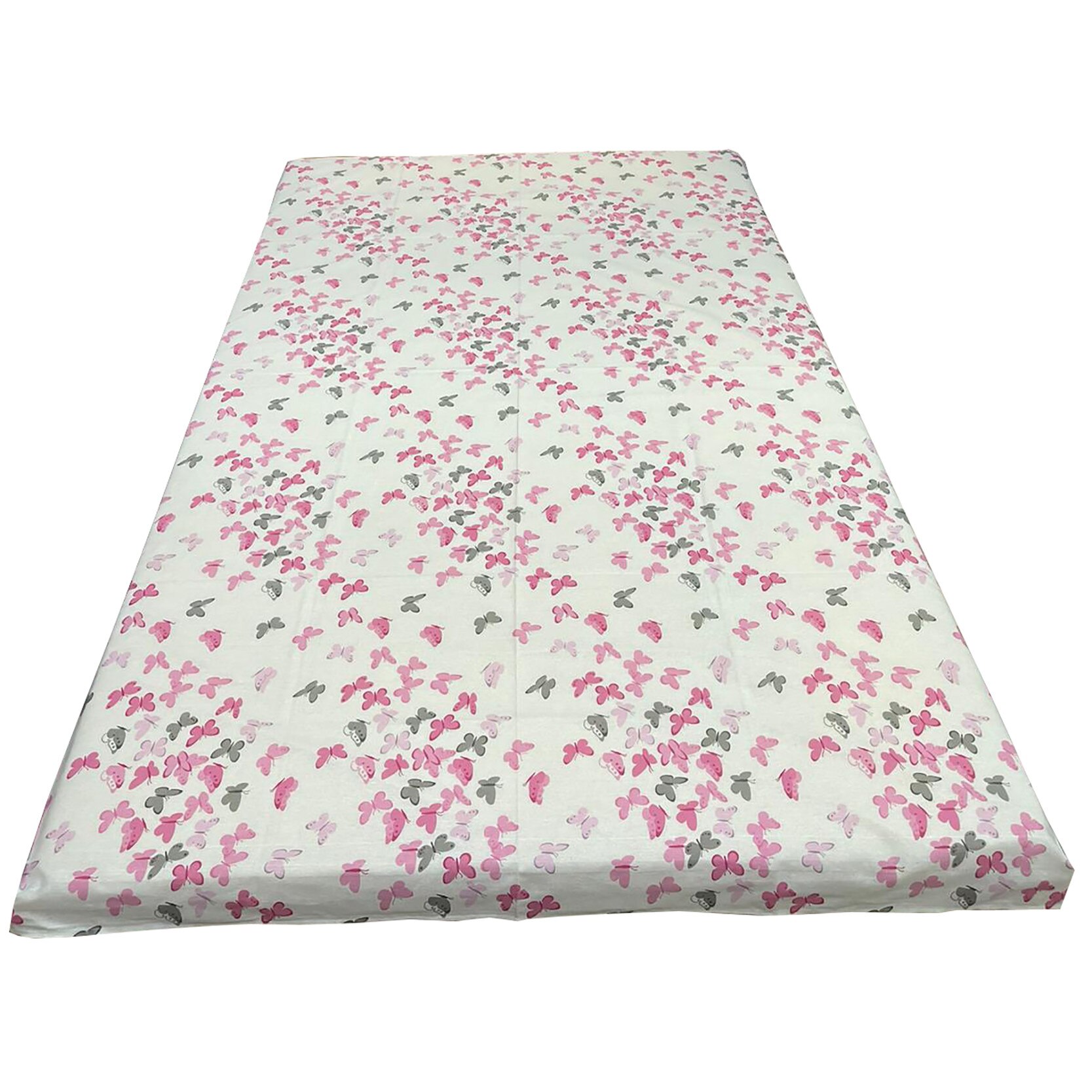 Cearceaf alb/roz 140x215cm pentru pat single, pentru saltea de 90 cm, 