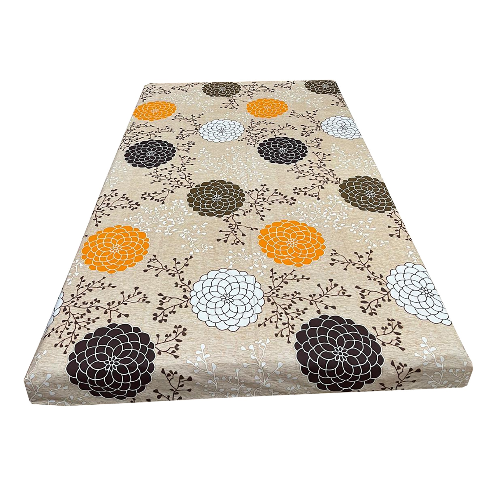 Cearceaf orange/maro 140x215cm pentru pat single, pentru saltea de 90 cm, 