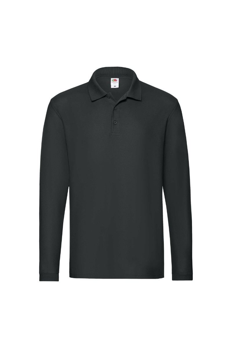 Bluza polo Fruit of the Loom, Bumbac, Negru