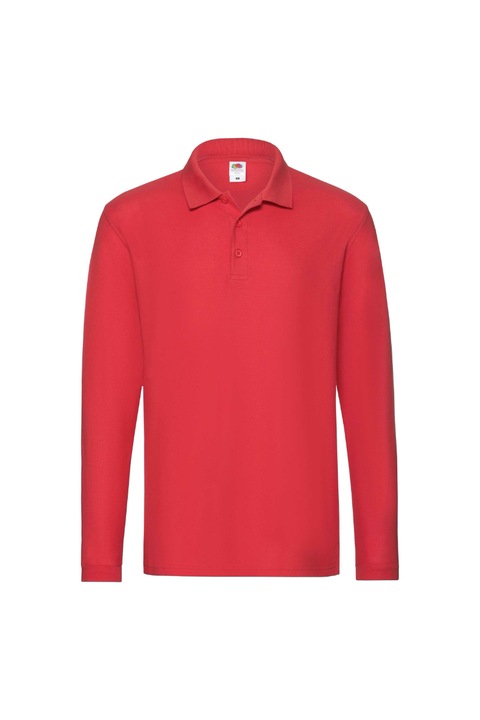 Bluza polo Fruit of the Loom, Bumbac, Rosu