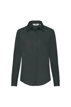 Camasa cu maneca lunga dama Fruit Of The Loom, Bumbac/Poliester, Negru, Negru Camasa cu maneca lunga dama Fruit Of The Loom, Bumbac/Poliester, Negru, Negru