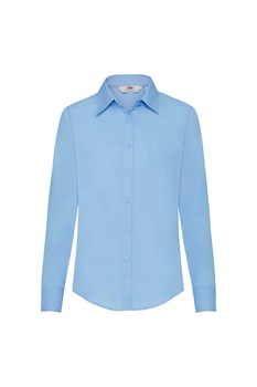 Camasa cu maneca lunga dama Fruit Of The Loom, Bumbac/Poliester, Bleu, Bleu Camasa cu maneca lunga dama Fruit Of The Loom, Bumbac/Poliester, Bleu, Bleu