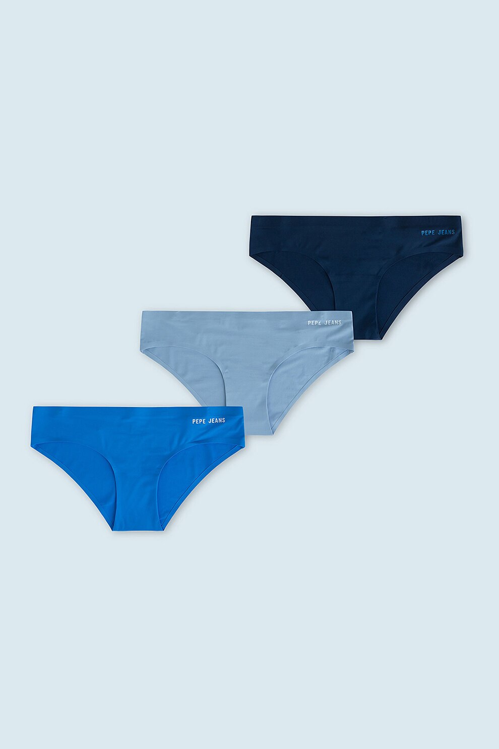 Pepe Jeans London, Set de chiloti brazilieni - 3 perechi, Bleumarin inchis/albastru lavanda/albastru royal, M