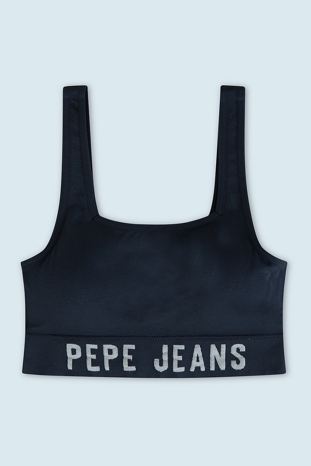 Pepe Jeans London, Bustiera cu banda logo, Bleumarin inchis