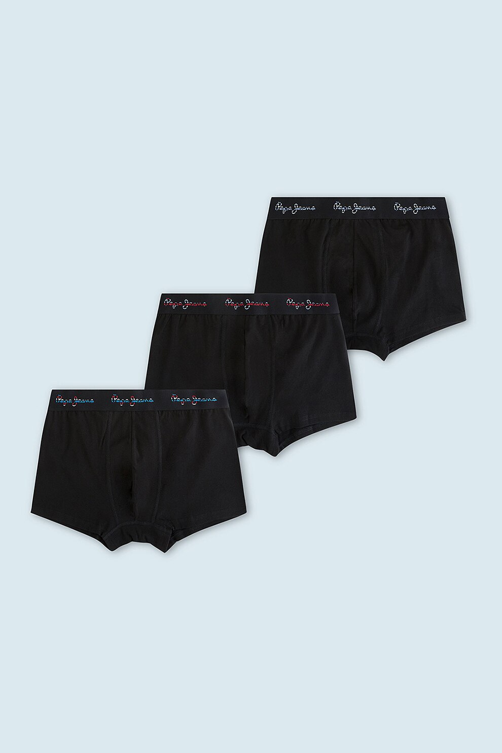 Pepe Jeans London, Set de boxeri din amestec de bumbac - 3 perechi, Negru