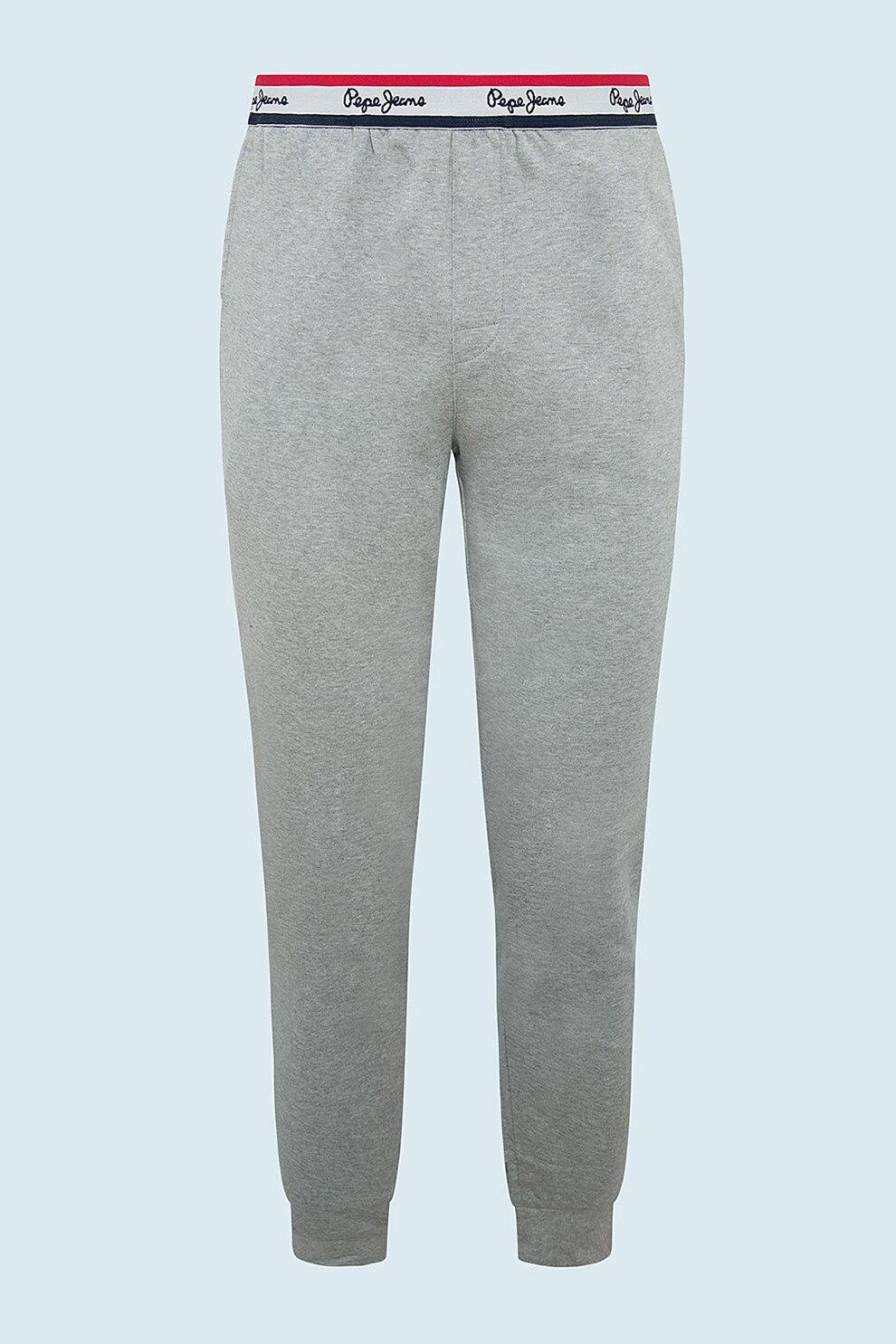 Pepe Jeans London, Pantaloni de pijama cu banda logo in talie, Gri melange, L