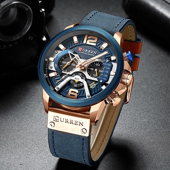 Ceas barbatesc Curren 8329-V1, Albastru/Auriu, Piele ecologica, 49 mm Ceas barbatesc Curren 8329-V1, Albastru/Auriu, Piele ecologica, 49 mm