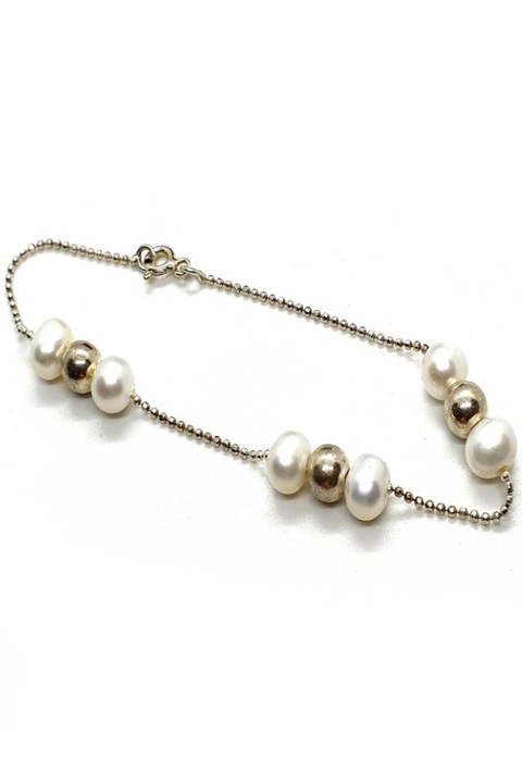 Bratara dama, argint 925, cu Perle de cultura, 19cm