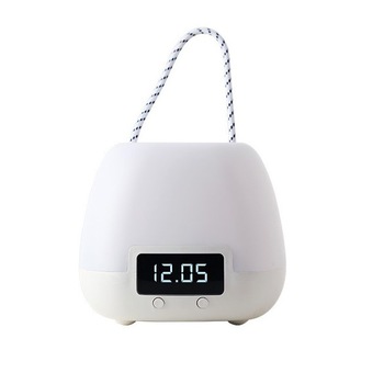 Lampa portabila de veghe cu LED si senzor de lumina, Ceas, Incarcare USB, 4 W, Lumina calda, Control fara fir, Alb Lampa portabila de veghe cu LED si senzor de lumina, Ceas, Incarcare USB, 4 W, Lumina calda, Control fara fir, Alb