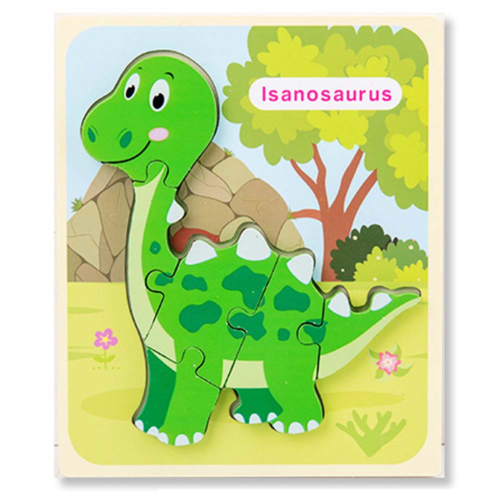 Puzzle din lemn 3D dinozaur Isanosaurus cu 6 piese, 18x 15 cm, WD9513-F RCO®