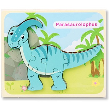 Puzzle din lemn 3D dinozaur Parasaurolophus cu 7 piese, 18x 15 cm, WD9513-J RCO® Puzzle din lemn 3D dinozaur Parasaurolophus cu 7 piese, 18x 15 cm, WD9513-J RCO®