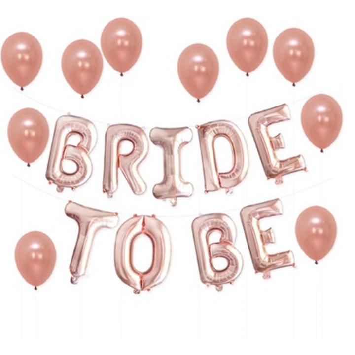 Set baloane folie BRIDE TO BE, rose gold, 40cm