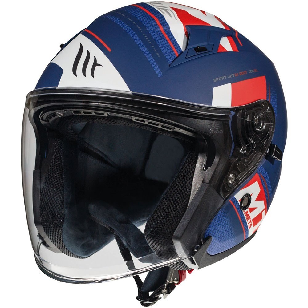 Casca pentru scuter MT AVENUE SIDEWAY MATT BLUE/RED, L