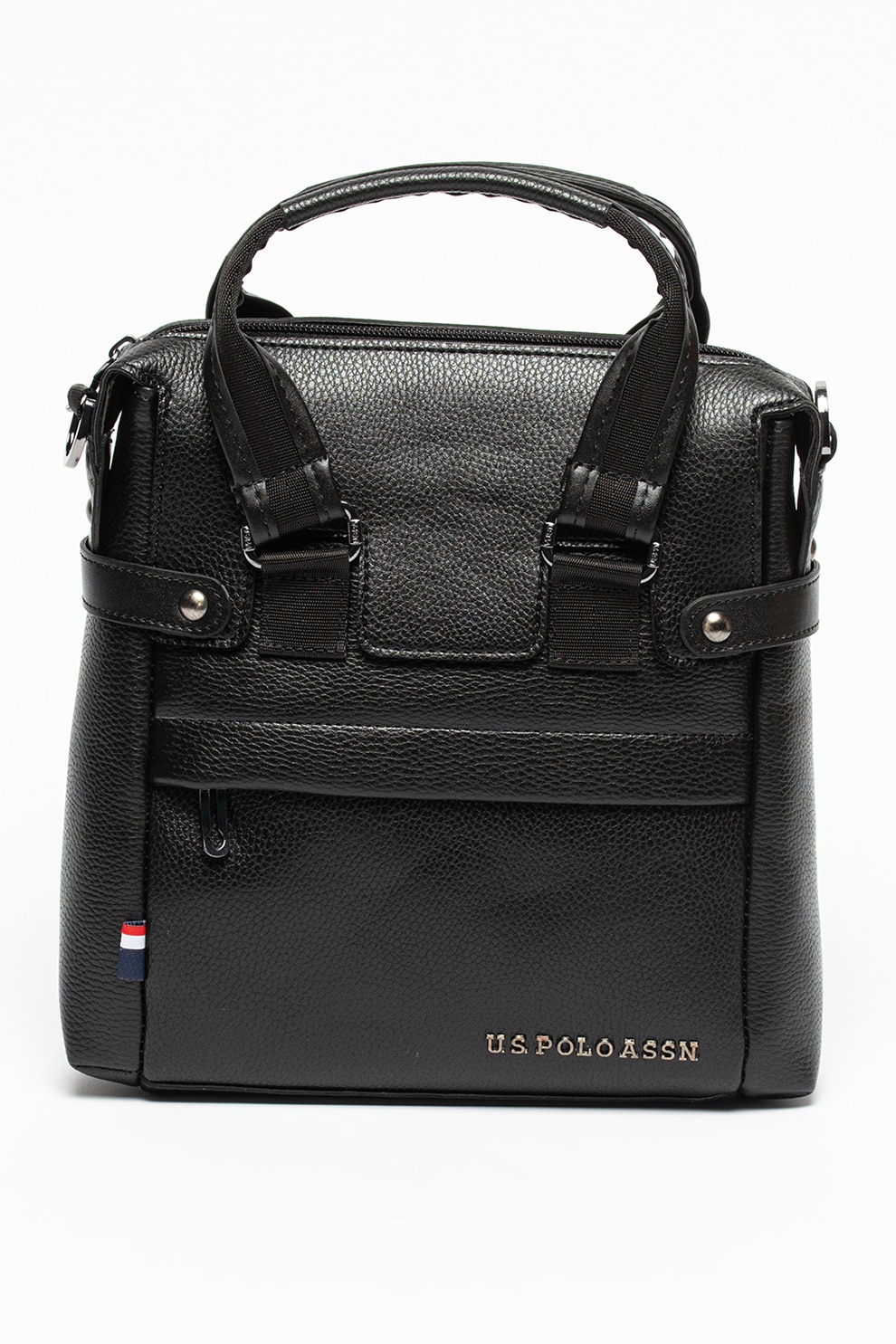 U.S. Polo Assn., Geanta crossbody de piele ecologica, Negru