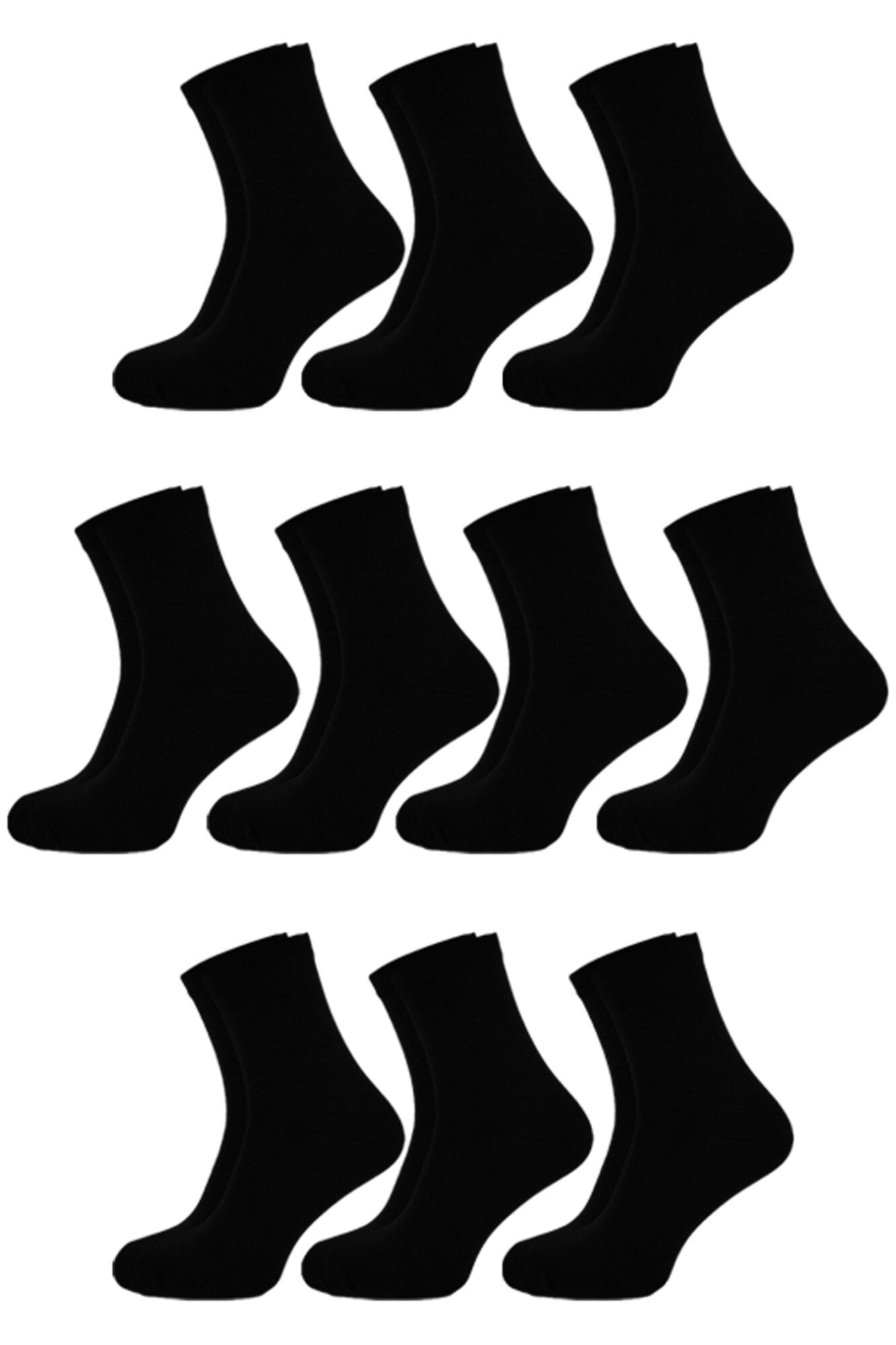 Set 10 perechi sosete pentru barbati, Fibra de bambus, Negru, 39-42 EU