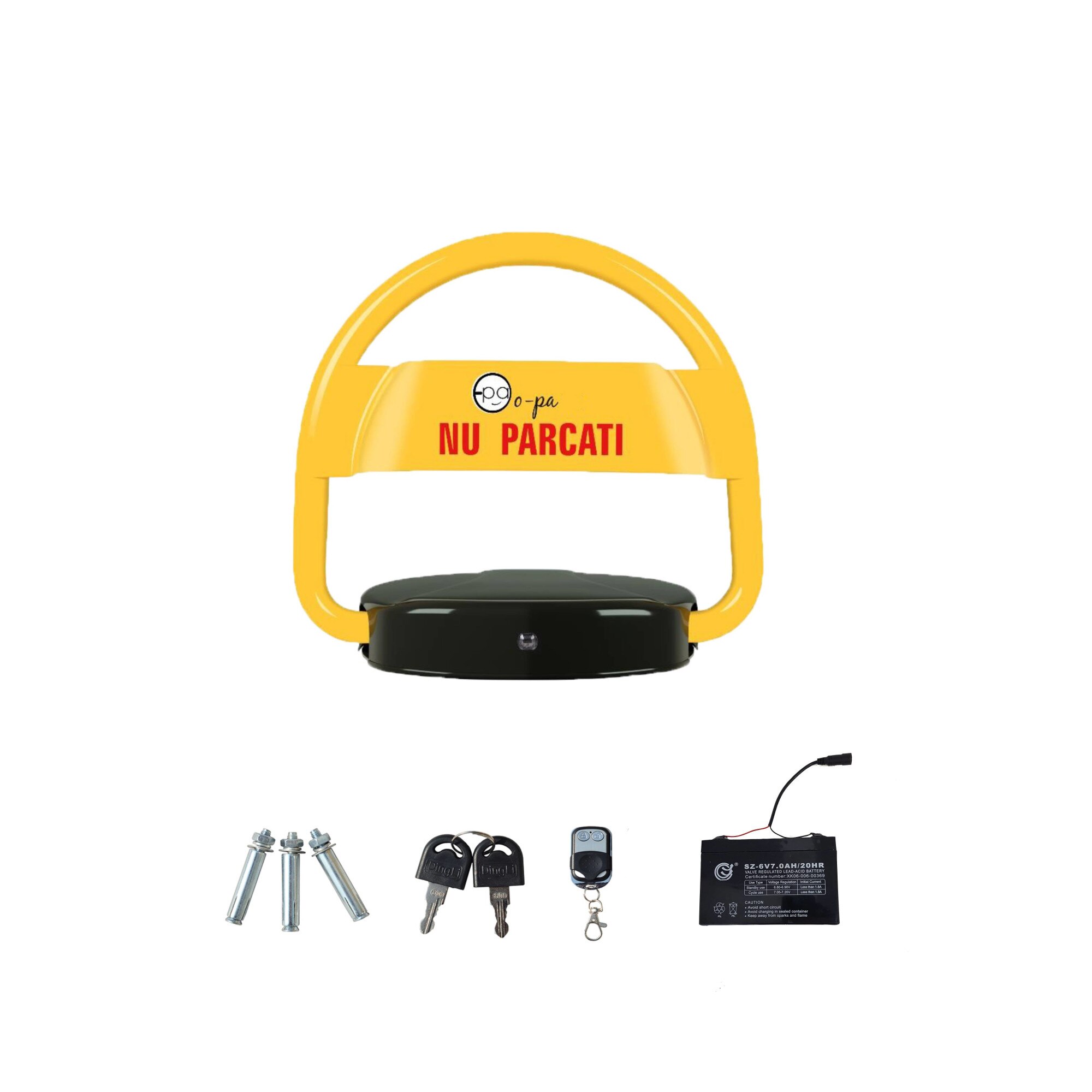 Blocator parcare automat cu telecomanda, acumulator, bluetooth AVR-PL901SBR, marca aVr