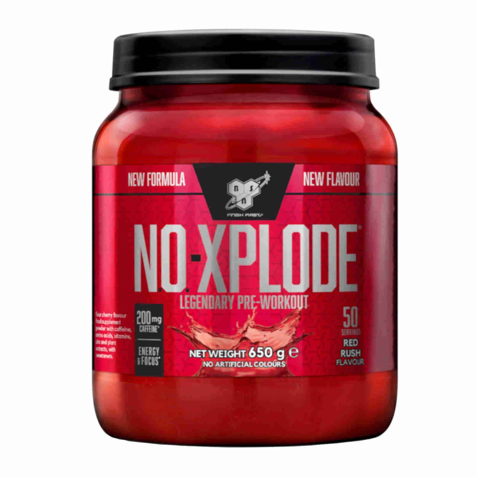 Pudra energizanta BSN No Xplode Legendary Pre-Workout, Editie 2021, Red Rush, 650g, 50 de serviri