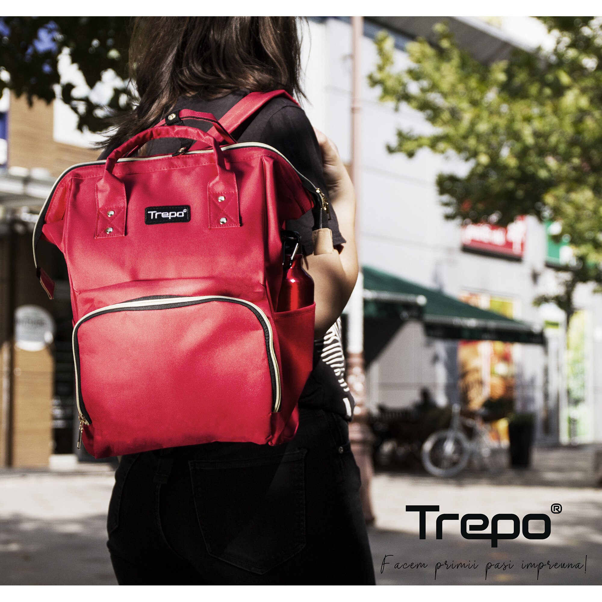 Geanta Rucsac Trepo Pentru Mamici Copii Si Bebelusi Ghiozdan Multifunctional De Mana Umar Si Manerul Caruciorului Rosu Emag Ro
