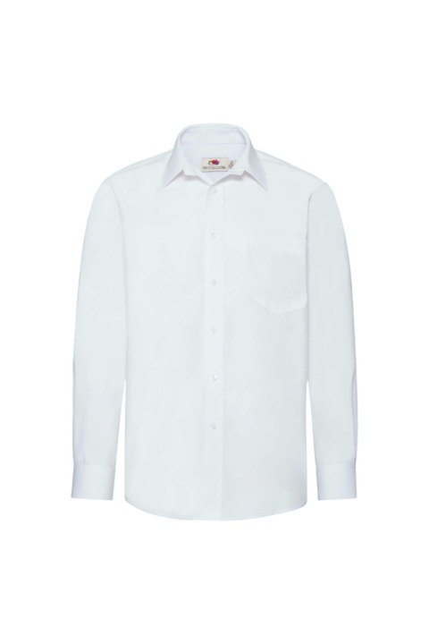 Fruit of the Loom Férfi hosszú ujjú ing, Pamut/Poliészter, Fehér, Fehér