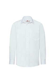 Camasa cu maneca lunga barbati Fruit of the Loom, Bumbac/Poliester, Alb, Alb Camasa cu maneca lunga barbati Fruit of the Loom, Bumbac/Poliester, Alb, Alb