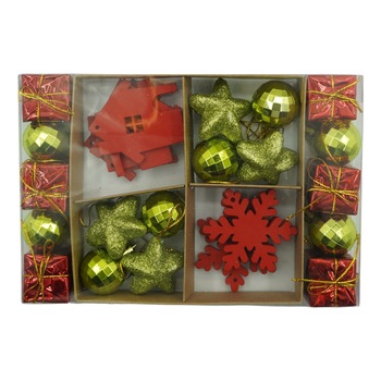 Set de 24 ornamente de brad, Flippy, de tip Glob, Rosu/ Auriu, din polistiren, cu finisaj sclipitor , cutie 3 cm adancime x 20 cm lungime x 14 cm inaltime Set de 24 ornamente de brad, Flippy, de tip Glob, Rosu/ Auriu, din polistiren, cu finisaj sclipitor , cutie 3 cm adancime x 20 cm lungime x 14 cm inaltime