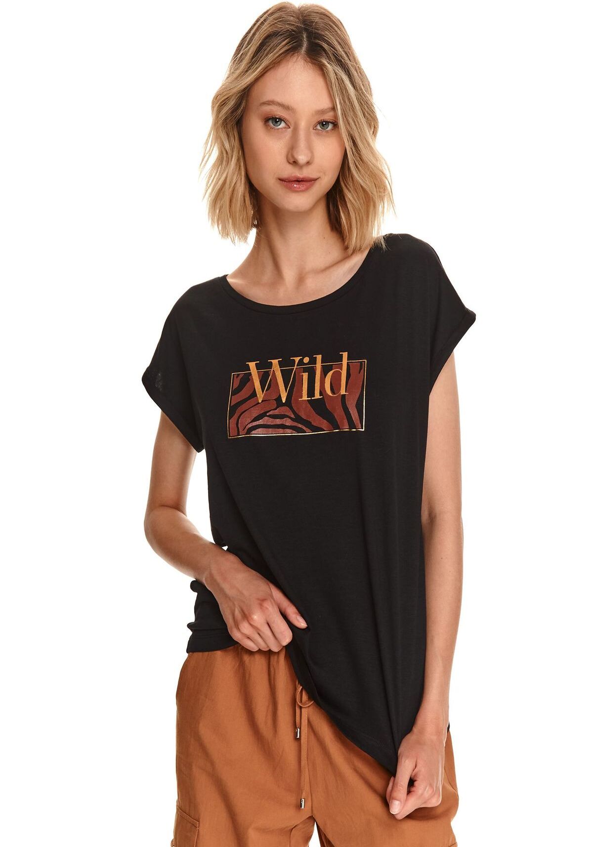 Tricou pentru femei, TOP SECRET, SPO5255, Negru