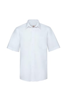 Fruit of the Loom - Мъжка риза с къс ръкав, Памук / Полиестер, Модел с джоб, Бял, 2XL, Бял