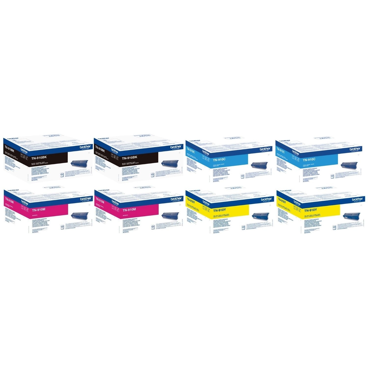 Pachet Cartus toner Brother Original 2x TN910BK Negru 2x TN910C Cyan 2x TN910M Magenta 2x TN910Y Galben 72000 pagini