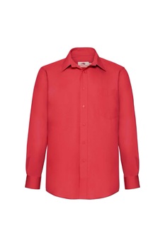 Camasa cu maneca lunga barbati Fruit of the Loom, Bumbac/Poliester, Model buzunar, Rosu, Rosu Camasa cu maneca lunga barbati Fruit of the Loom, Bumbac/Poliester, Model buzunar, Rosu, Rosu