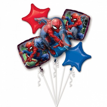 Buchet 5 Baloane Spider-Man, Multicolor Buchet 5 Baloane Spider-Man, Multicolor