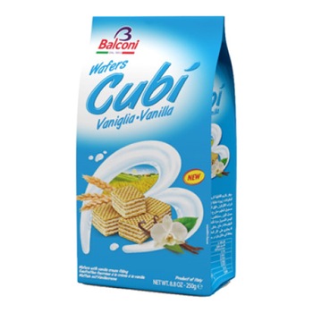 Napolitane Balconi cubi vanilie 250g Napolitane Balconi cubi vanilie 250g