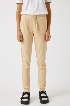 KOTON, Pantaloni sport cu snur in talie, Bej KOTON, Pantaloni sport cu snur in talie, Bej