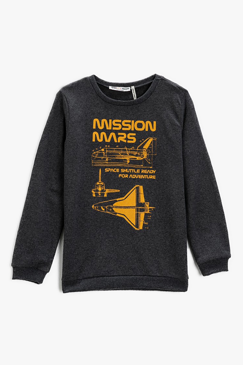 KOTON, Bluza sport cu imprimeu grafic, Gri antracit/Galben