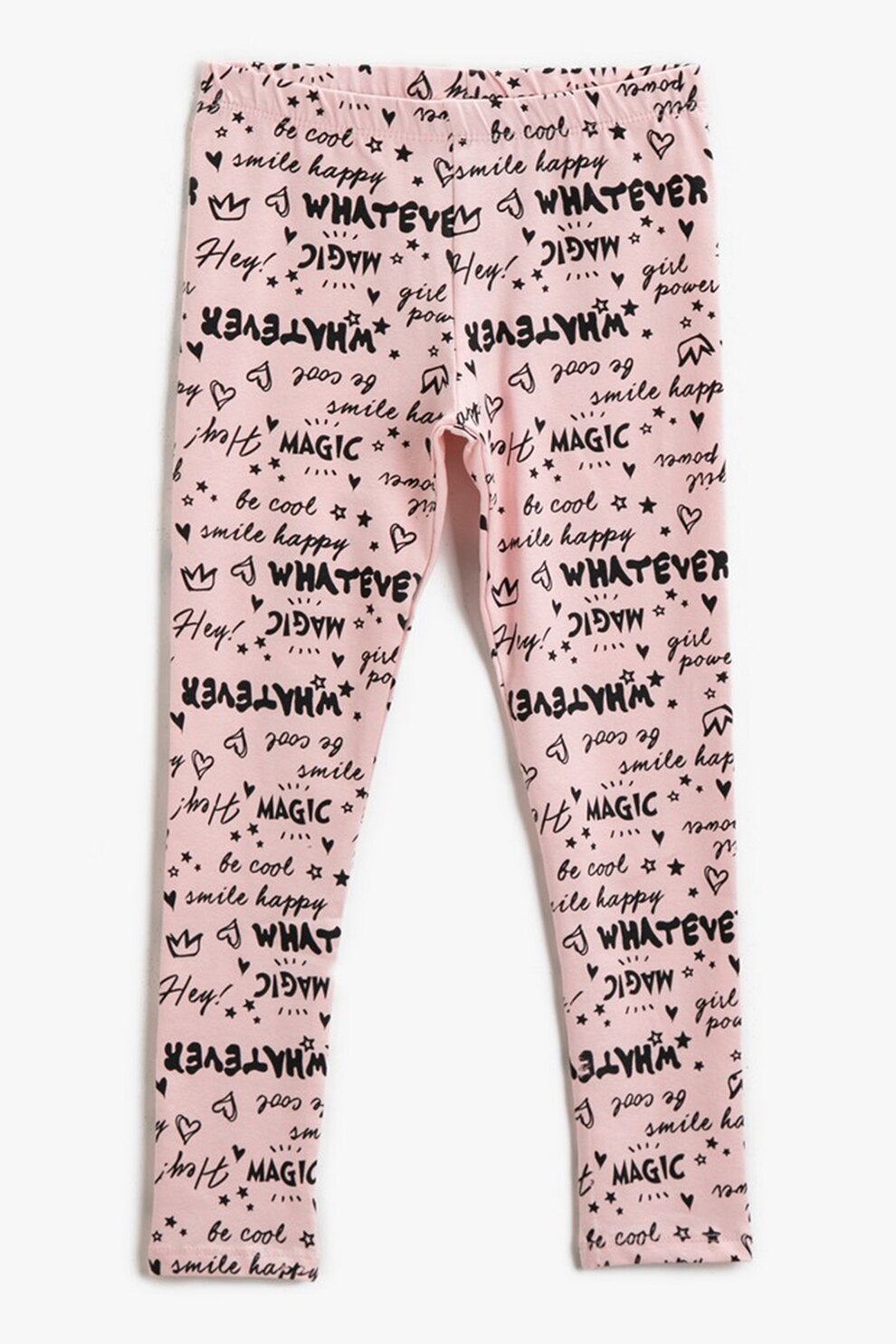 KOTON, Colanti cu imprimeu text, Roz pastel/Negru