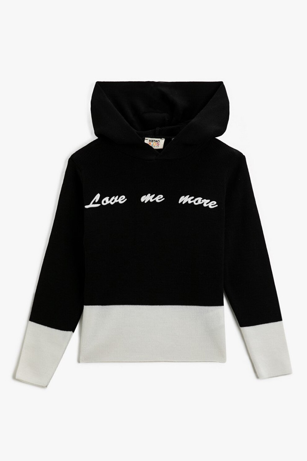 KOTON, Hanorac in doua nuante si imprimeu text, Negru/Alb prafuit