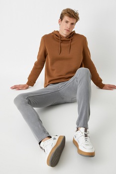 KOTON, Blugi skinny cu talie joasa Michael, Gri cenusa KOTON, Blugi skinny cu talie joasa Michael, Gri cenusa